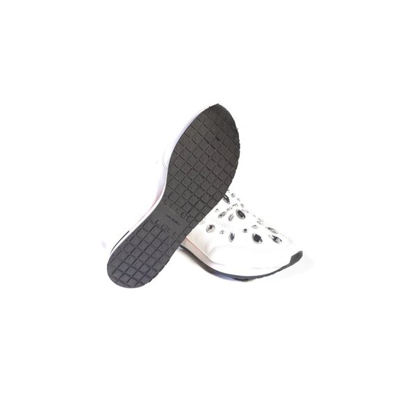 Tory Burch Embellished Sneakers White Leather Laney Slip On Sneakers Size 8 - Picture 7 of 11